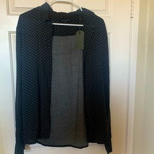 NWT All Saints Spadille Button Down Mens Large